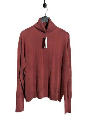 Proenza Schouler Rust Silk Cashmere Blend Turtleneck Sweater